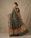 Heritage Green Silk Saree with Traditional Woven Motifs