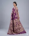 Regal Purple Banarasi Saree with Intricate Gold Zari Artistry